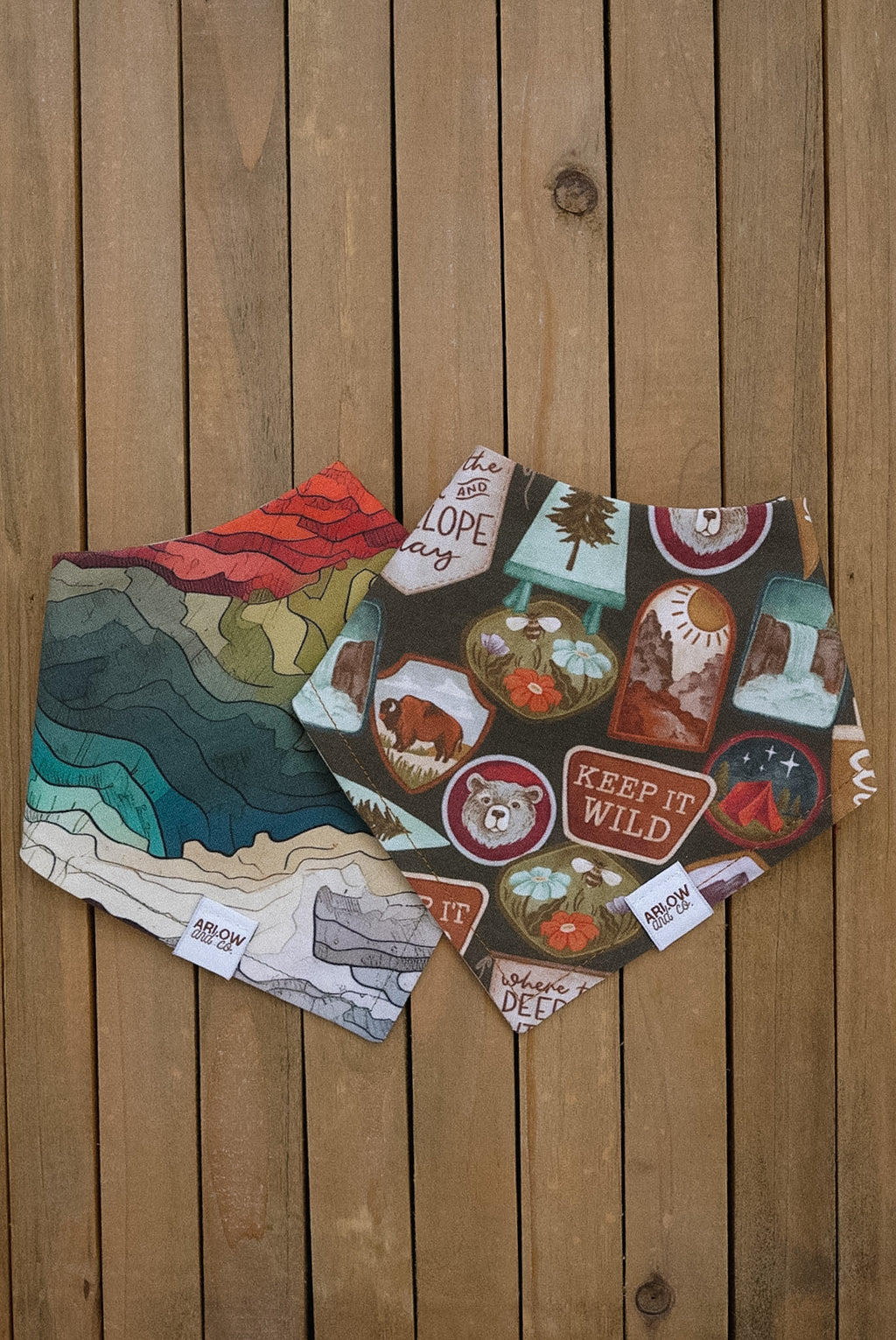 Keep it Wild Bandana | National Park Badges Reversible Pet Bandanas for Dogs & Cats