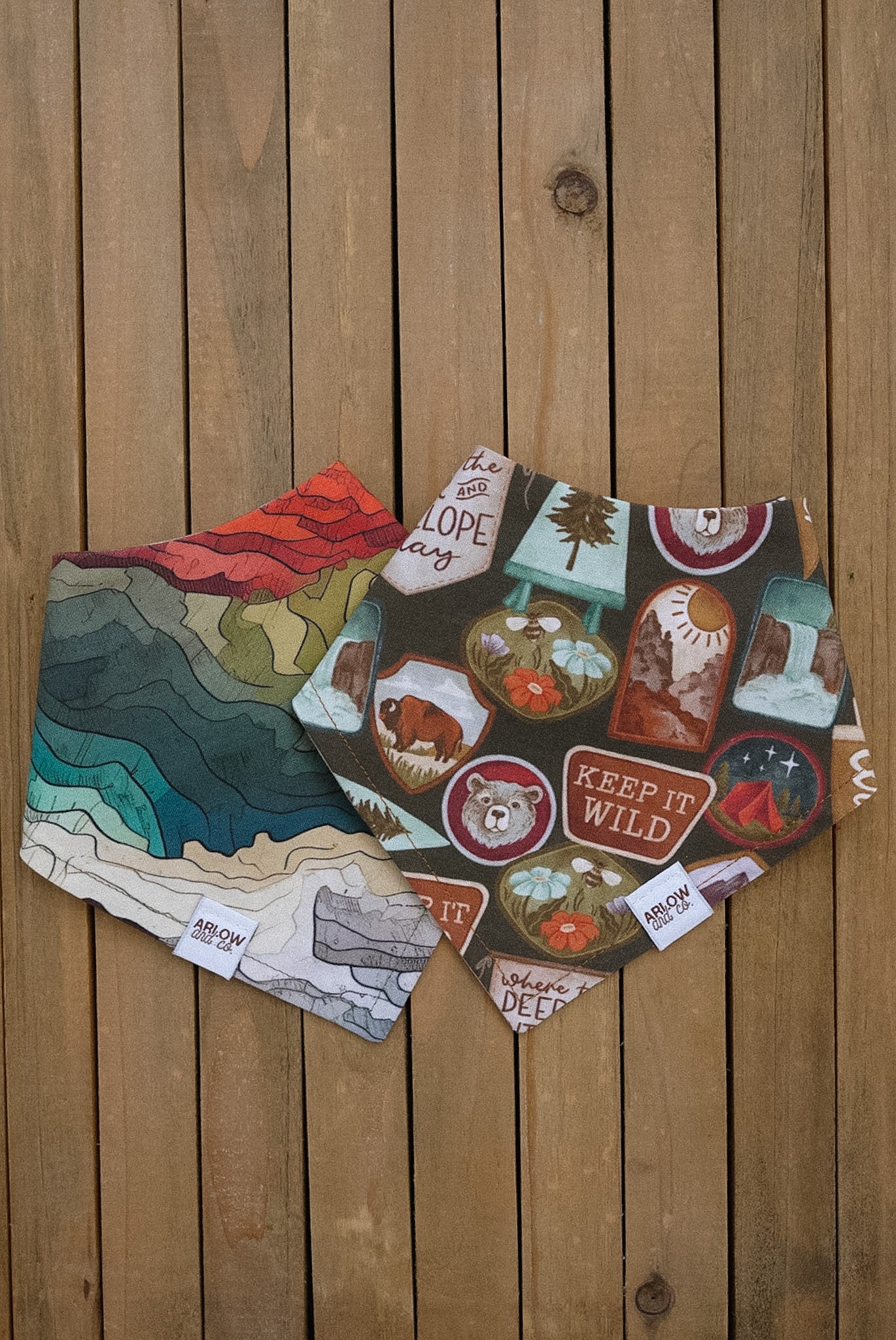 Keep it Wild Bandana | National Park Badges Reversible Pet Bandanas for Dogs & Cats