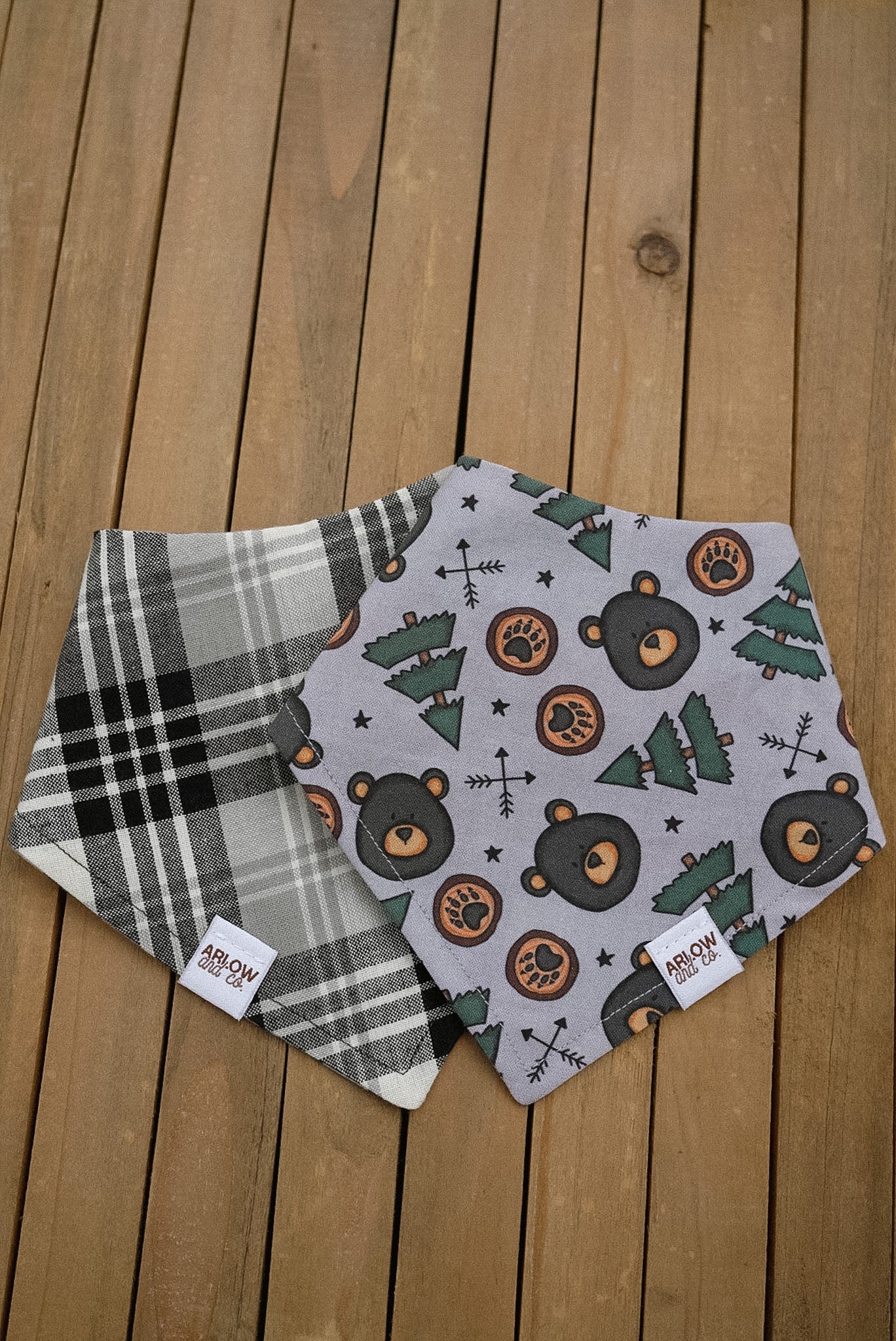 Smokey Mountain Black Bear Bandana | Black Bear Reversible Pet Bandanas for Dogs & Cats