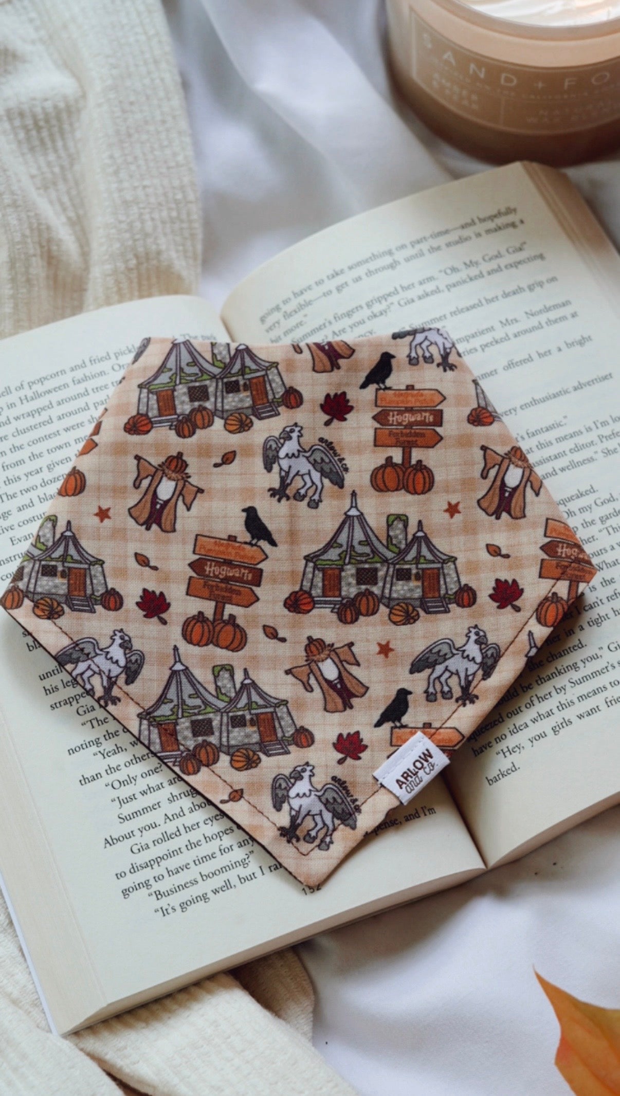 Magical Pumpkin Patch Bandana | Cotton Seasonal Fall Coffee Pet Bandanas for Dogs & Cat
