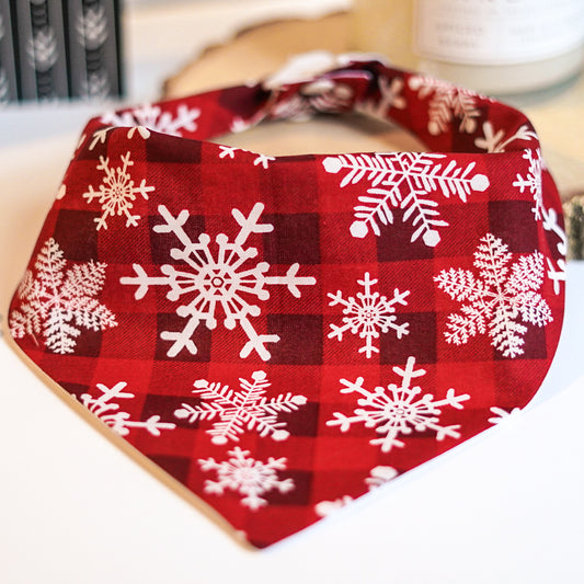 snowflake plaid bandana