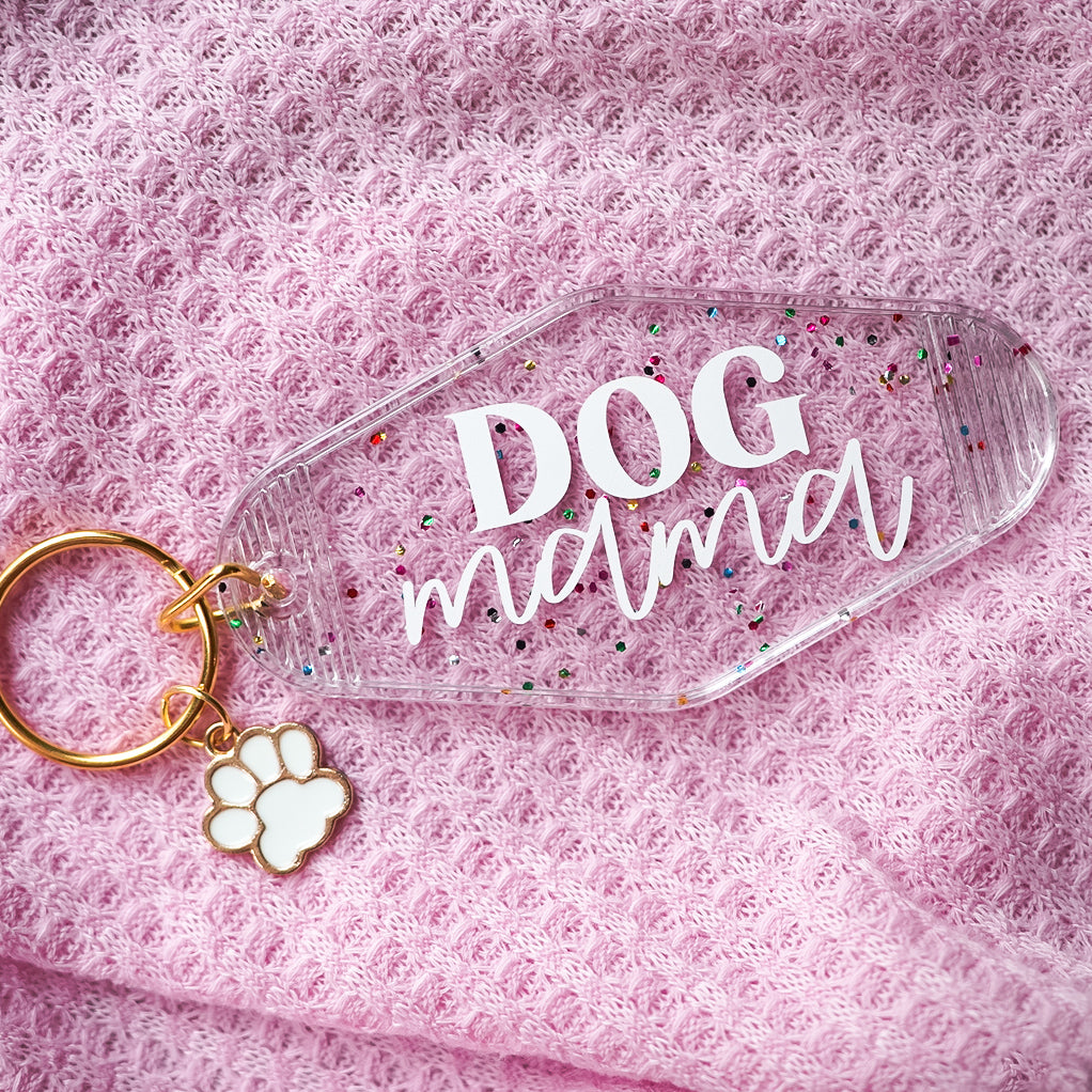 Dog Mom Motel Keychain