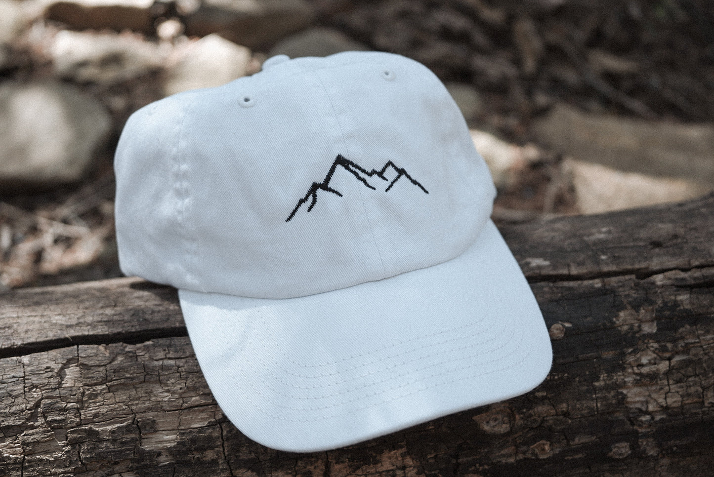 Mountain Line Art Embroidered Baseball Cap | Hiking Hats | Outdoorsy Hats | Embroidered Dad Hats | Nature Hat | Outdoorsy Gifts