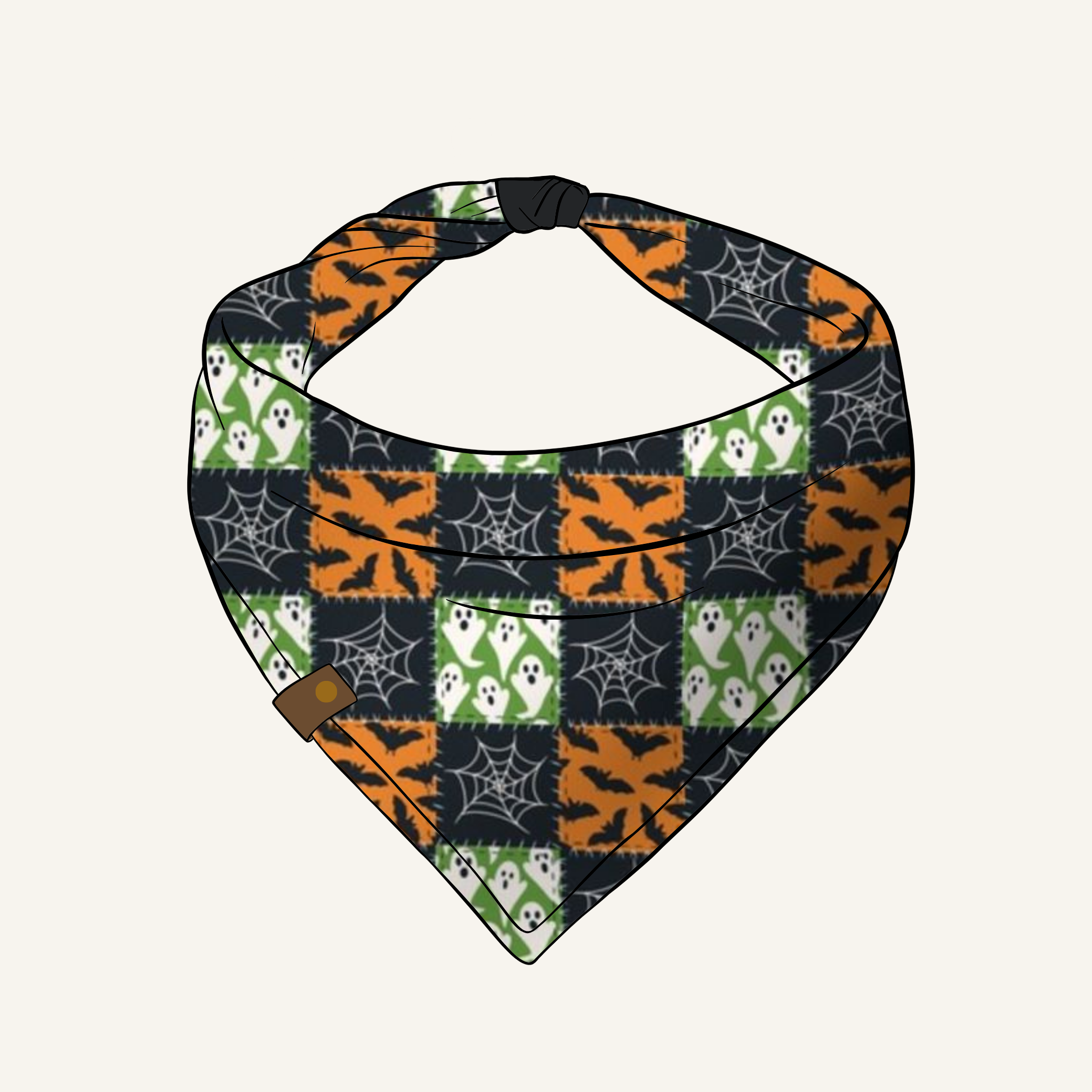 Halloween Patchwork Bandana | Cotton Seasonal Halloween Pet Bandanas for Dogs & Cat