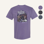 Haunted Library Graphic T-Shirt | Seasonal Halloween Bookish Apparel