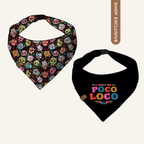 Poco Loco Sugar Skulls Bandana | Reversible Cotton Día de los Muertos Pet Bandanas for Dogs & Cat