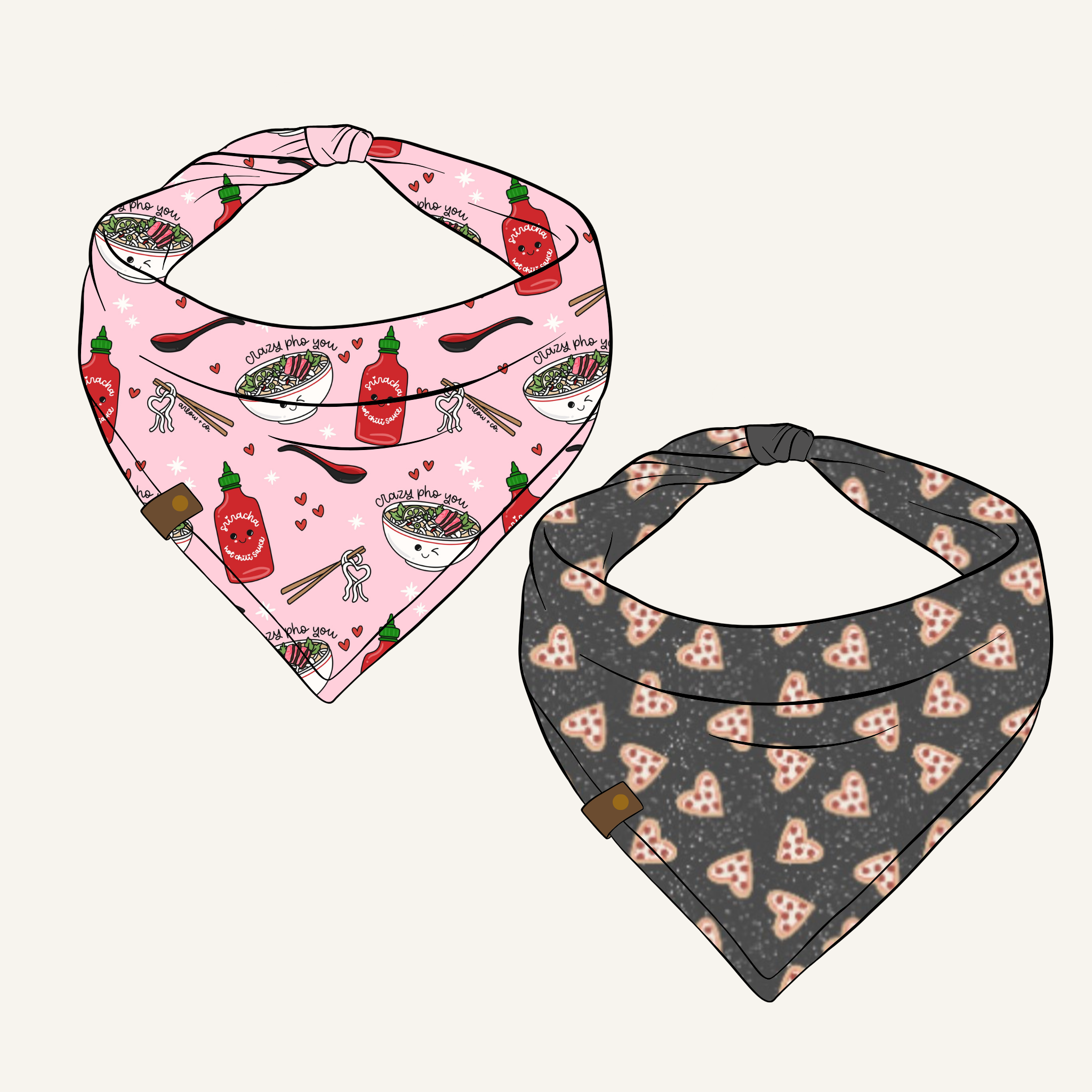 Pizza My Heart | Valentine Stain-Resistant Pet Bandanas for Dogs & Cats