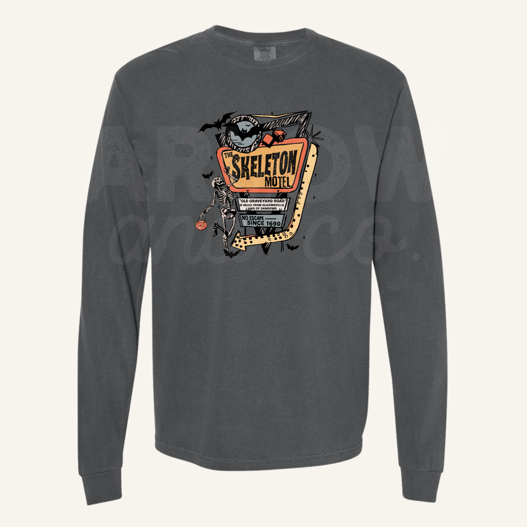 Skeleton Motel Graphic T-Shirt | Seasonal Halloween Apparel