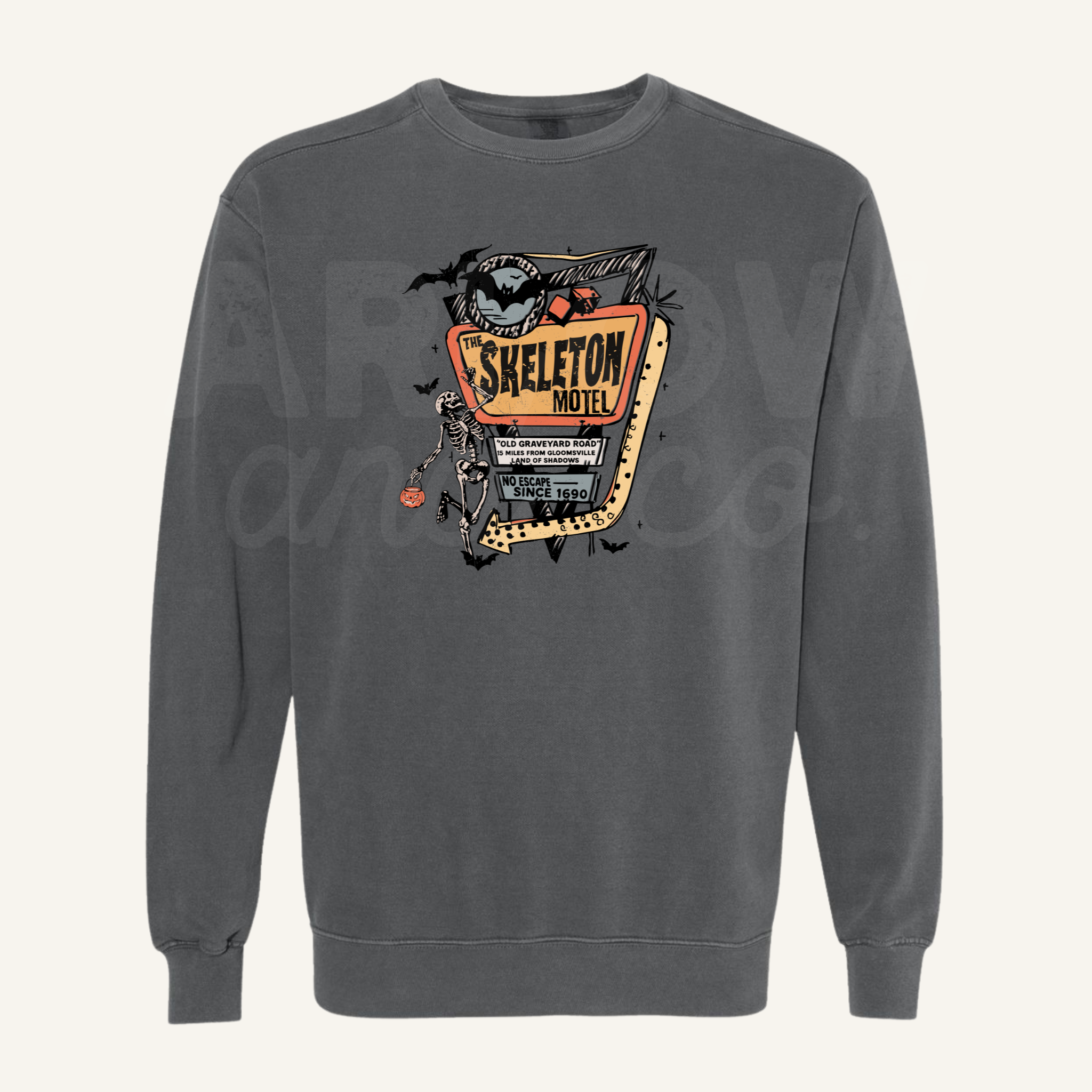 Skeleton Motel Sweatshirt | Seasonal Halloween Apparel