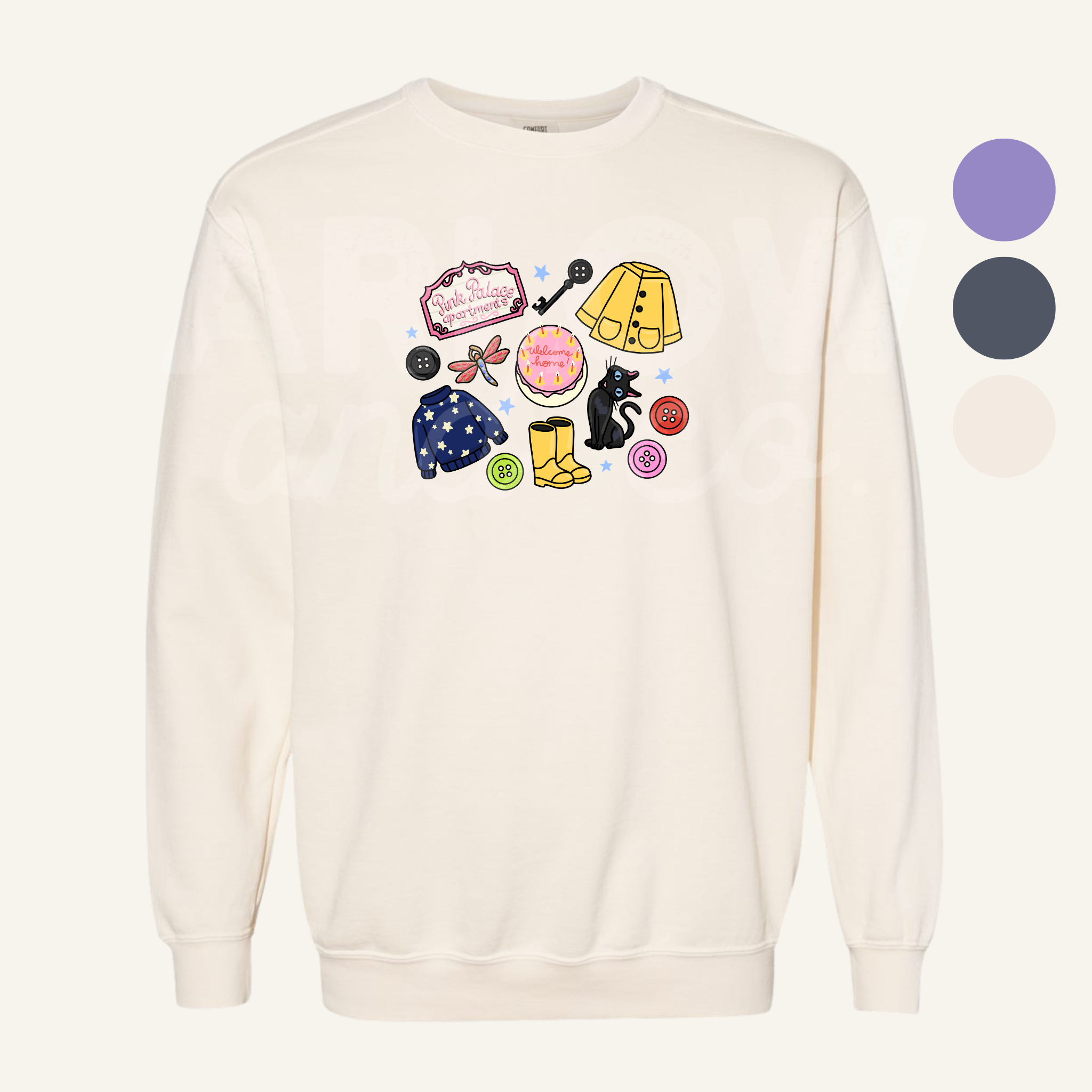 Twitchy Witchy Button Sweatshirt | Seasonal Halloween Apparel